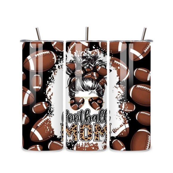 Football Mom 20oz Stainless Steel Tumbler - Picture 1 of 1